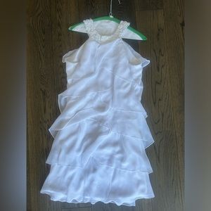 White halter mini dress